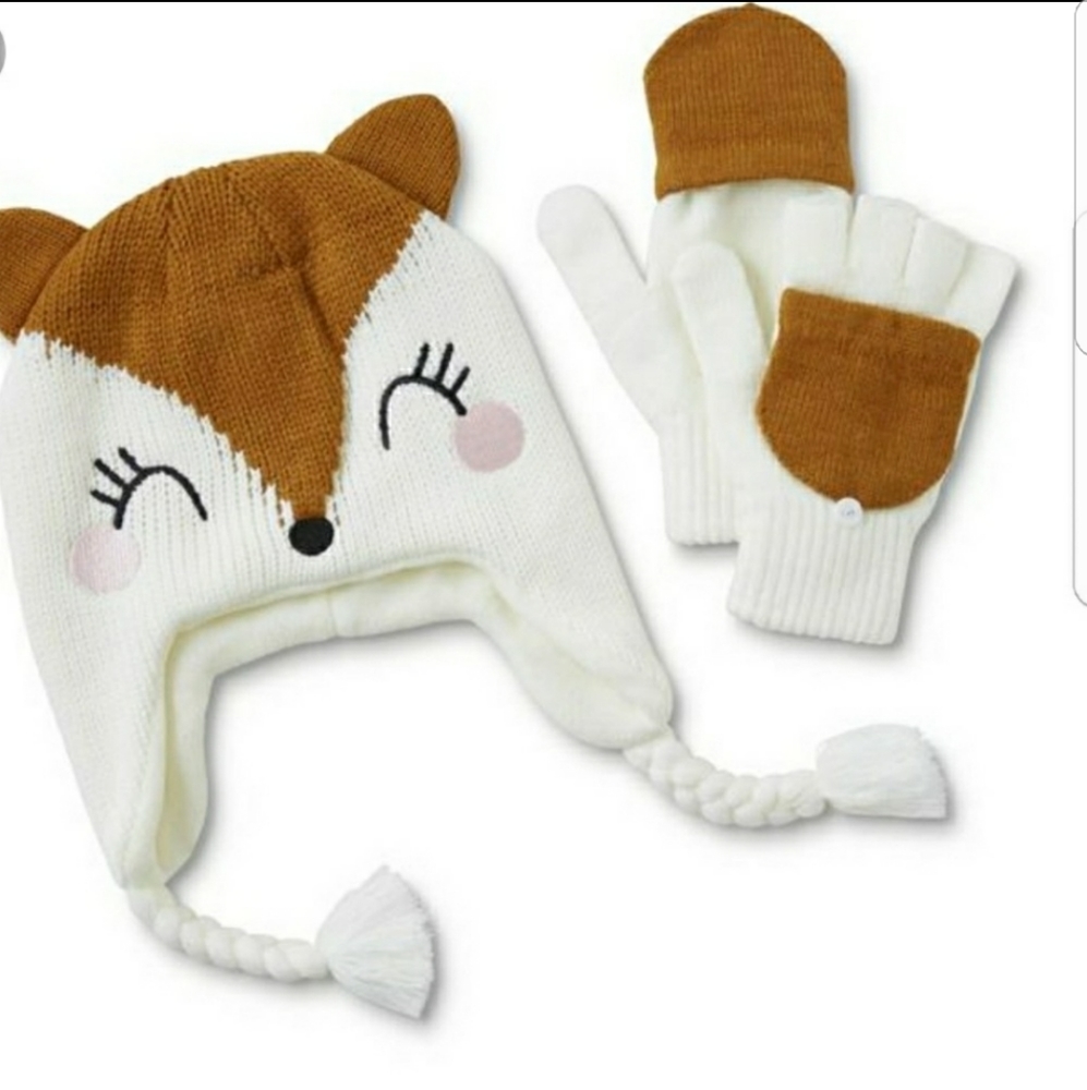 New Fox hat and glove set